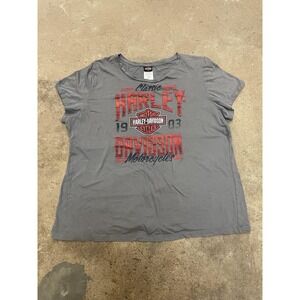 Harley-Davidson Shirt Womens 1X Gray Classic 1903 Motorcycles Graphic Tee Voodoo